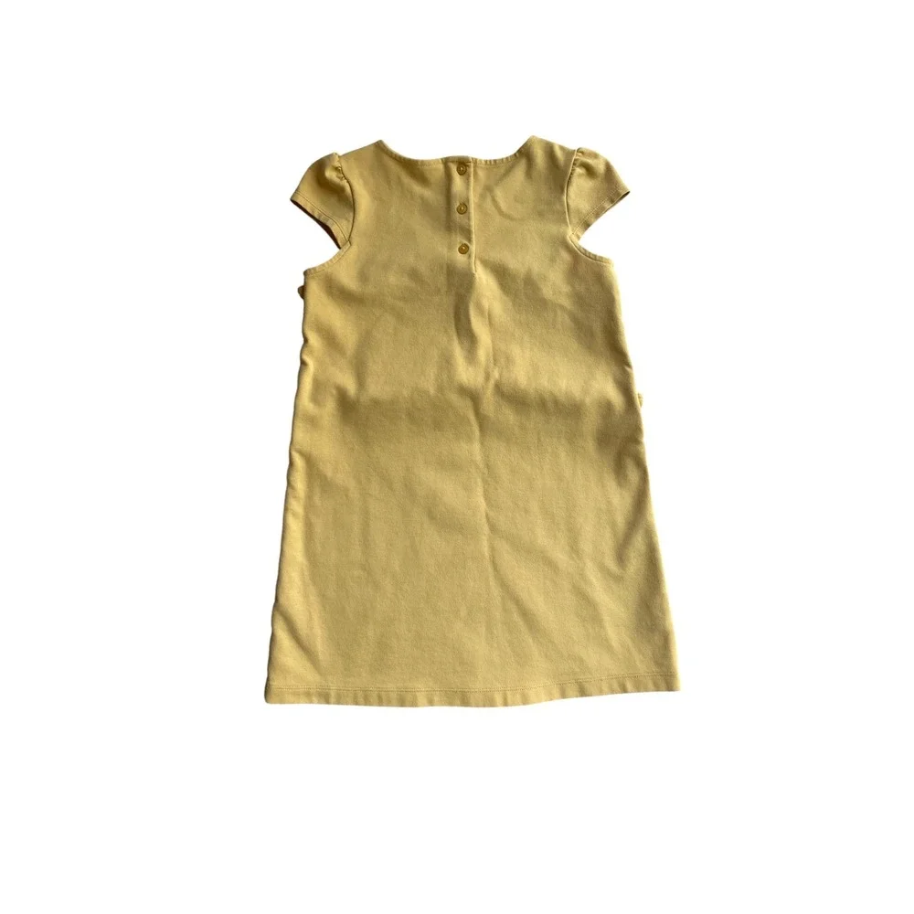 Janie and Jack Girls Yellow Ruffle Tiered Puff Sleeve Knit Dress Size 6
